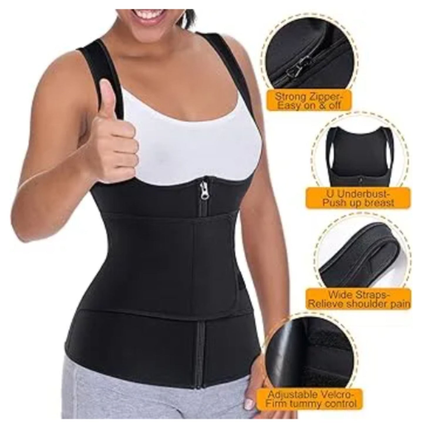 Women's Slimming Shirt | Zipper & Waist Belt